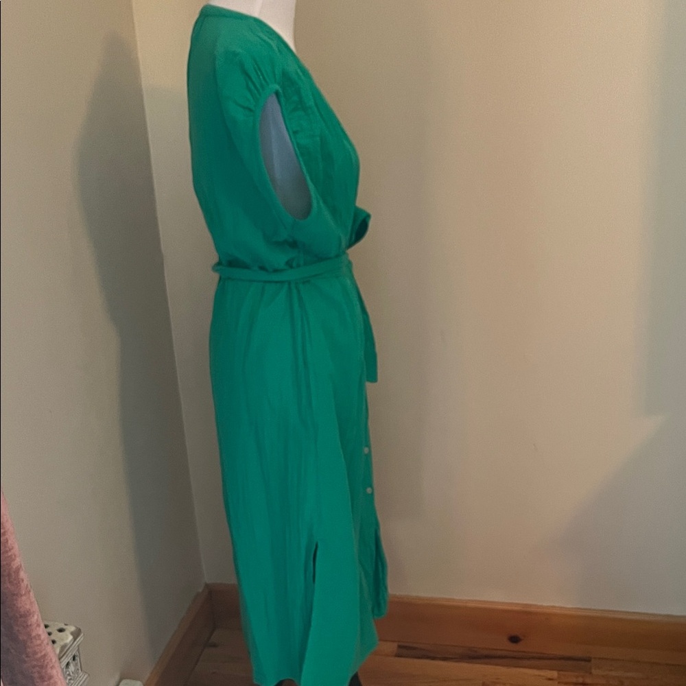 GAP Green Buttoned Midi Dress - Picture 3 of 8